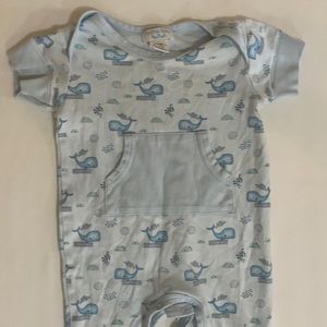 Feather baby Pima whale romper